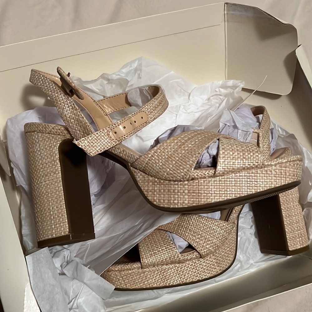 Anne Klein Raffia Heeled Sandal